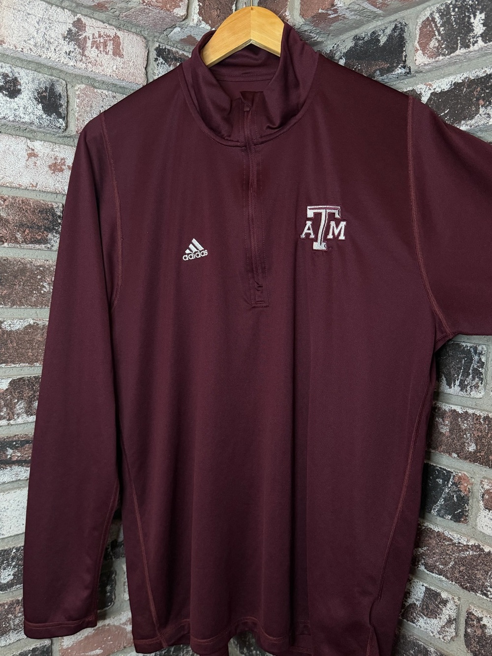 Adidas Texas A&M Aggies Maroon Half-Zip Athletic Pullover Long Sleeve